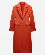 10 News First Liz Cantor Red Long Coat