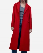 10 News First Liz Cantor Red Long Coat - For Sale