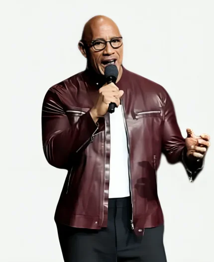 2026 CinemaCon Jumanji Open World Title Reveal The Rock Leather Jacket