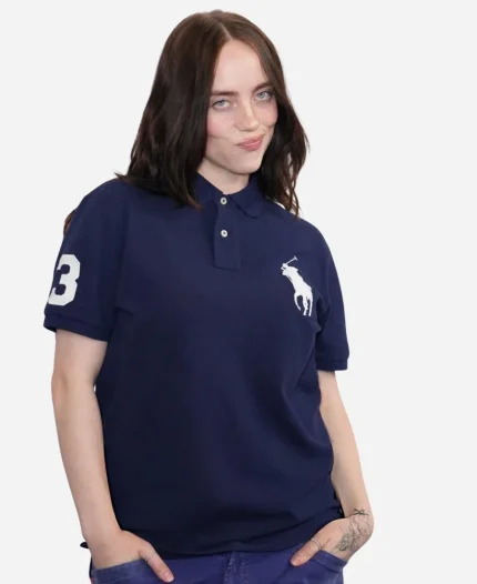 2026 CinemaCon Tour Hit Me Hard and Soft Billie Eilish Blue Polo Shirt