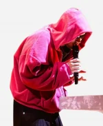 2026 Coachella Performance Justin Bieber Pink Oversized Fur Hoodie