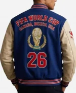 2026 FIFA World Cup UNITED 26 Blue & Off White Letterman Varsity Jacket