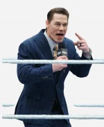 2026 John Cena Navy Blue Pinstripe Suit