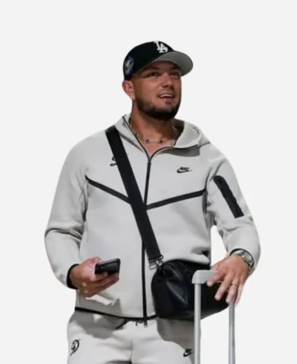 2026 Los Angeles Dodgers Nike Tech Fleece Windrunner Grey Jacket