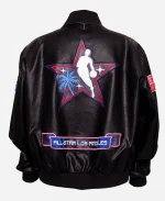 2026 NBA All-Star Los Angeles Black Leather Bomber Jacket