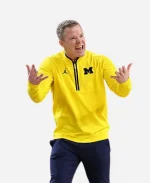2026 NCAA Basketball Tournament Michigan Wolverines Coach Dusty May Quarter-Zip Pullover Sweatshirt