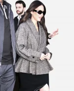 2026 NYC Olivia Munn Grey Peplum Blazer