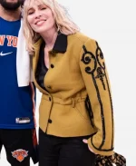 2026 New York Knicks Game Natasha Bedingfield New York Sequined Yellow Wool Jacket