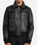 2026 Proto Hologram Jaafar Jackson Black Leather Jacket