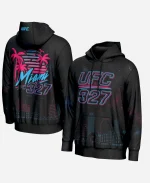 2026 UFC 327 Miami Skyline Black Pullover Hoodie