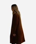 A Season to Blossom 2026 Emily Tennant Brown Suede Leather Coat