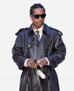 ASAP Rocky Black Leather Coat