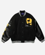 A$ap Rocky Awge Smiley Kaptial Acid Black Letterman Varsity Jacket