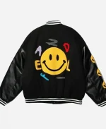 A$ap Rocky Smiley Varsity Jacket In Black