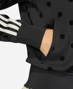 Adidas Polka Dots Black Zip Up Track Top Jacket 