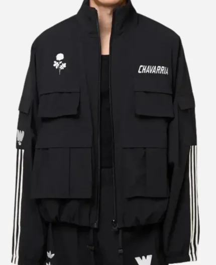 Adidas x Willy Chavarria Designer Black Cargo Track Jacket