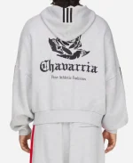 Adidas x Willy Chavarria Logo Full Zip Hoodie In Light Grey
