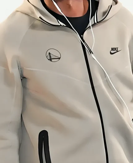 Al Horford 2026 San Antonio Spurs v Golden State Warriors Nike Beige Tech Fleece Full Zip Hooded Jacket