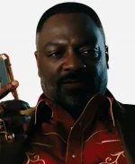 Alamo Brown Euphoria S03 Adewale Akinnuoye-Agbaje Red Western Print Shirt