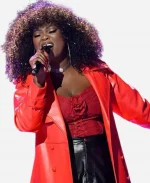 Alexia Jayy The Voice S29 Red Trench Coat