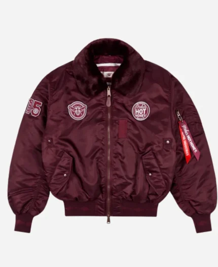 Alpha Industries B-15 Bomber Jacket In Burgundy