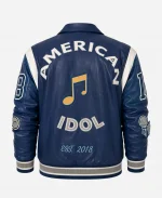 American Idol S24 Lionel Richie Blue Leather Varsity Jacket