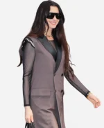 Anne Hathaway 2026 Calvin Klein Fall NYC Sleeveless Trench Vest Coat