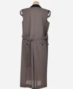 Anne Hathaway 2026 NYC Sleeveless Long Coat