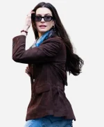 Anne Hathaway 2026 The Devil Wears Prada 2  Andy Sachs  Suede Leather Blazer