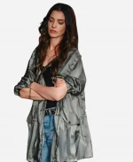 Anne Hathaway Sachs The Devil Wears Prada 2 NYC Grey Satin Striped Jacket