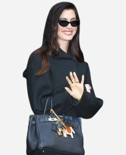 Anne Hathaway The Devil Wears Prada 2 NYC Press Tour 2026 Black Cropped Jacket