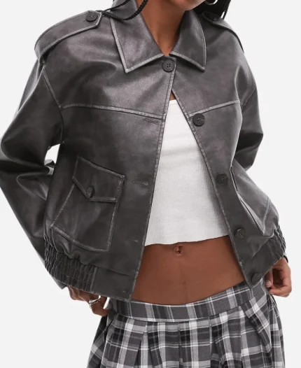 Ash Santos Tv Series Marshals S01 Andrea Cruz Black Leather Jacket