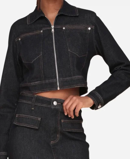 Ashley Morgan Tv Series Beyond the Gates S01 Jen Jacob Black Denim Jacket