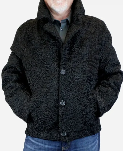 Astrakhan Black Bomber Jacket
