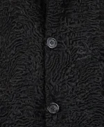 Astrakhan Persian Winter Warm Lamb Fur Bomber Jacket In Black