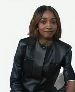 Ayo Edebiri The Today Show 2026 Black Leather Jacket