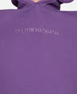 Be Nicer To People Colorblock Hoodie - Purple