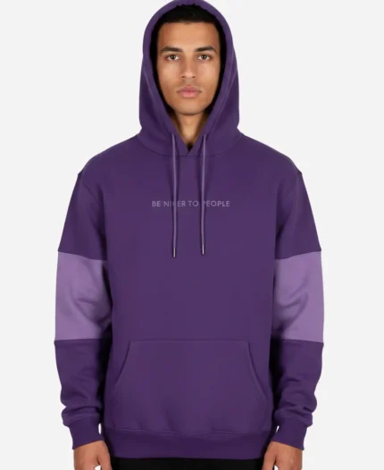 Be Nicer To People Colorblock Purple Hoodie