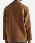Bella Hadid MFW 2026 Suede Leather Jacket For Sale