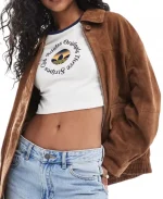 Billie TV Series Adults 2025 Lucy Freyer Brown Suede Leather Jacket