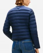 Blue Quilted Straight Jacket