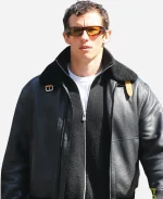 Callum Turner NYC Shearling Leather Jacket