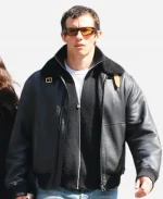 Callum Turner Shearling Leather Jacket