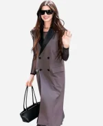 Calvin Klein 2026 Fall NYC Anne Hathaway Sleeveless Trench Coat In Charcoal Grey