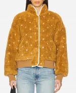Carey Mulligan TV Series Beef S02 Lindsay Crane-Martín Sherpa Brown Fleece Floral Jacket 