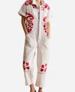 Caroline Lagerfelt Sweet Magnolias S04 Red Floral Jumpsuit