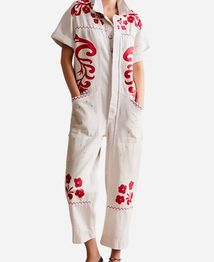 Caroline Lagerfelt Sweet Magnolias S04 Red Floral Jumpsuit