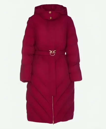 Carrie Preston Elsbeth S03 Elsbeth Tascioni Pink Quilted Hooded Puffer Coat