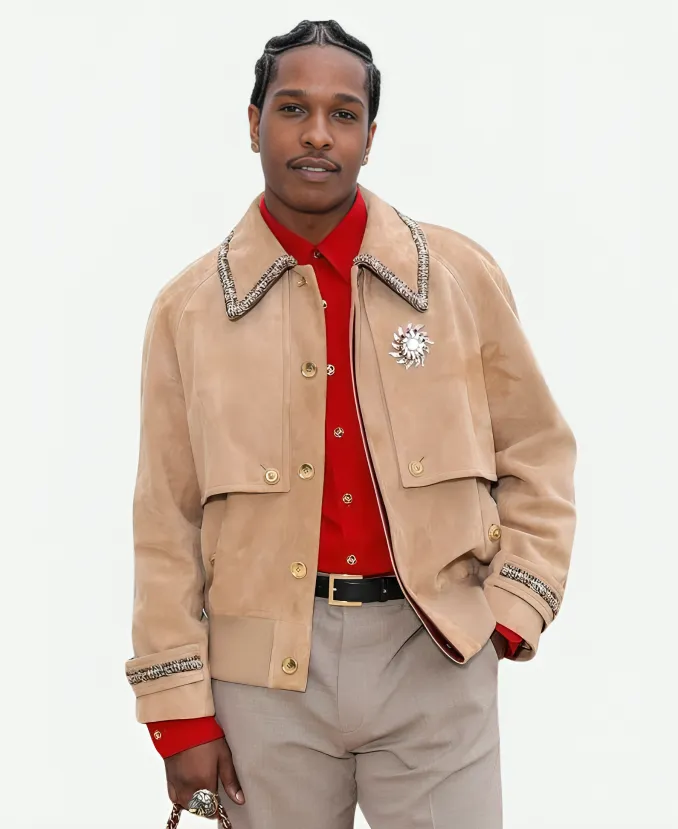 Chanel Cruise Show 2026 A$AP Rocky Suede Jacket Chanel Cruise Show 2026 A$AP Rocky Suede Jacket