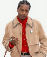 Chanel Cruise Show 2026 A$AP Rocky Suede Leather Jacket - Tan